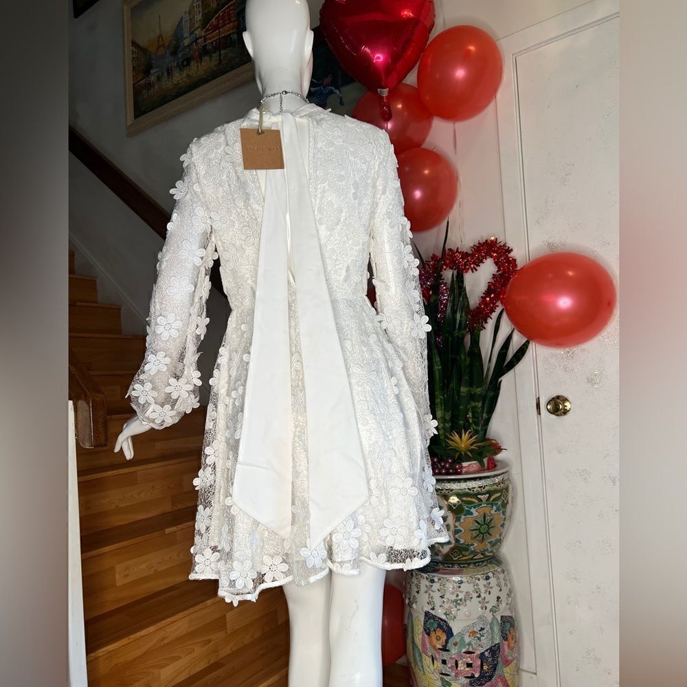 Stevie May 3D Floral Mini Dress w Bow Back - Picture 7 of 8